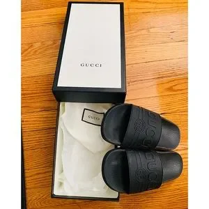 Size 9 Authentic Gucci Black Sandals Box and dust bags included  #Gucci #shoes Gucci Authentic Men main image 3